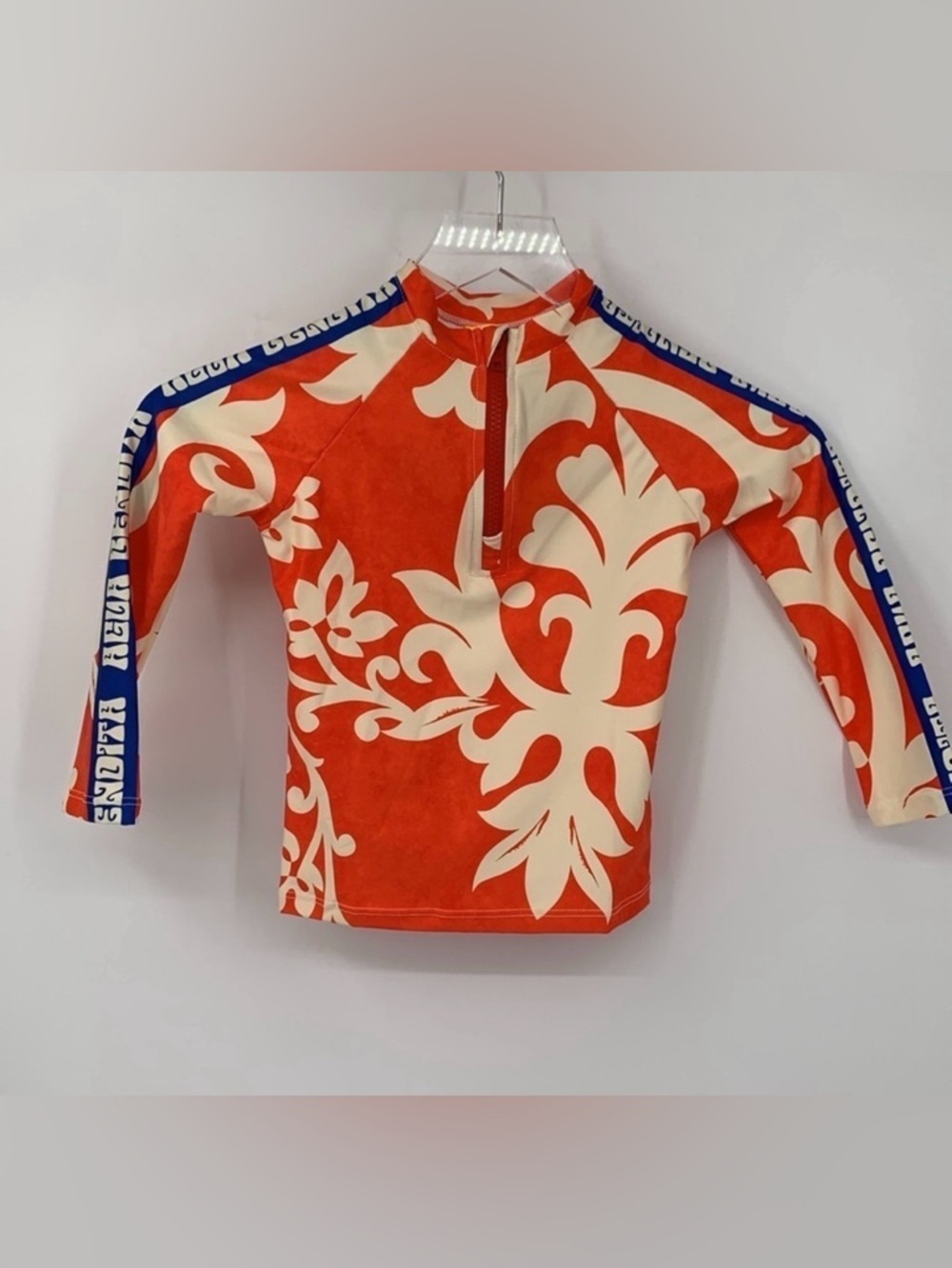 Agua Bendita Noah Eames rashguard swim long sleeve orange blue white child new 2